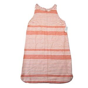 Old Navy Linen Tank Dress XS Orange White Stripe Casual Coastal Preppy Beach NEW